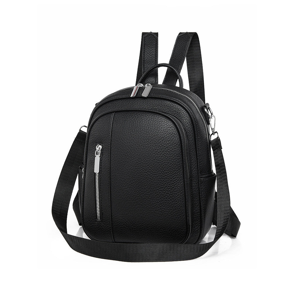 Ielgy Ladies Backpack Korean Version Soft Leather All-Match Simple Backpack Candy Color Cute Small Bag Travel Backpack