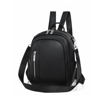 Ielgy Ladies Backpack Korean Version Soft Leather All-Match Simple Backpack Candy Color Cute Small Bag Travel Backpack