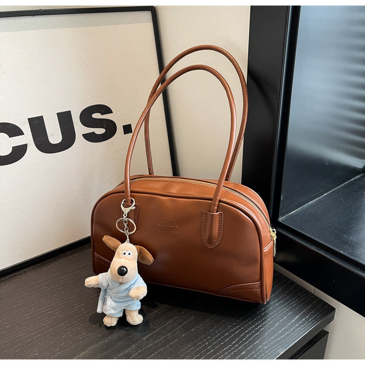 Ielgy Melade Retro Bag Korean Portable Bowling Bag All-Match Cross-Body Bag (without Pendant)