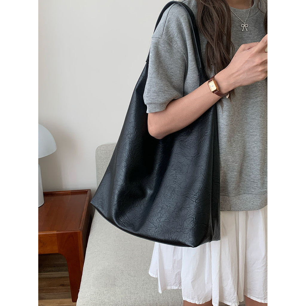 Ielgy Niche Silver Underarm Bag Trendy Korean Version Tote Bag All-Match Student Large-Capacity Shoulder Bag