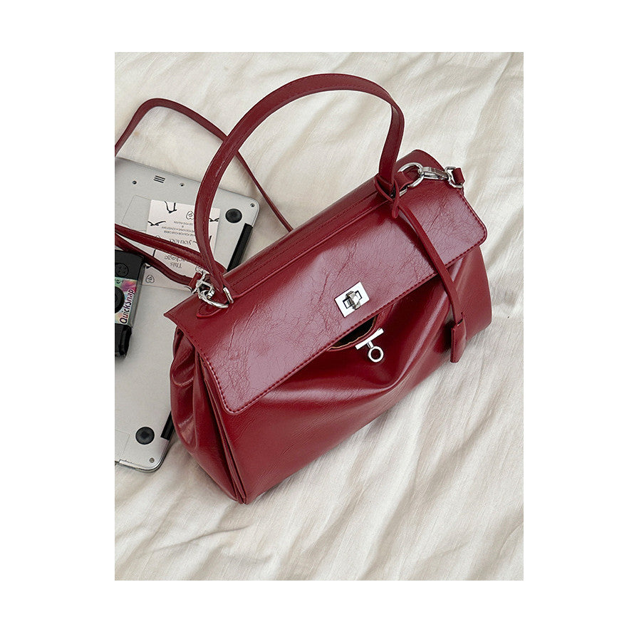 Ielgy Red Bag High-End Feeling Portable Large-Capacity Bridal Wedding Bag Cross-Body Bag
