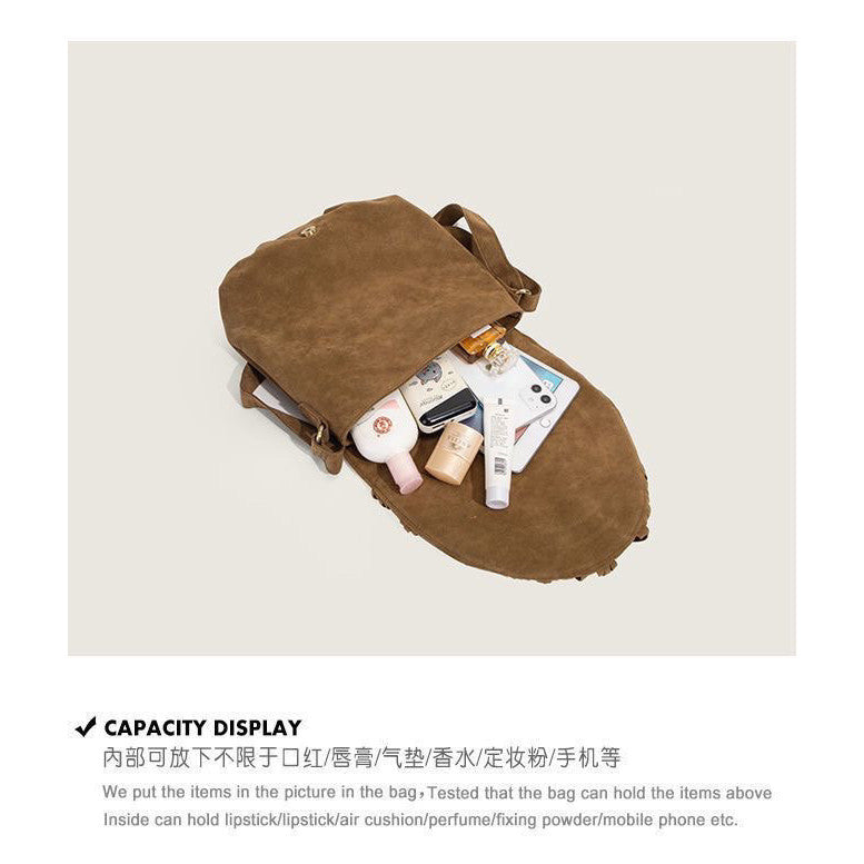 Ielgy Tassel Bag Niche Retro Saddle Bag Fashion One-Shoulder Leisure Travel Messenger Bag