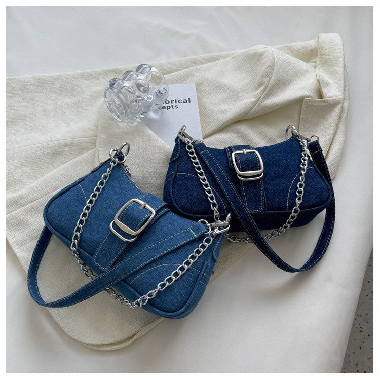 Ielgy High-End Canvas Summer Fashion Chain Messenger Bag Shoulder Armpit Bag