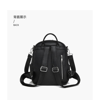 Ielgy Ladies Backpack Korean Version Soft Leather All-Match Simple Backpack Candy Color Cute Small Bag Travel Backpack