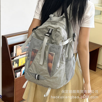 Ielgy Student Schoolbag Large Capacity Casual All-Match Backpack Korean Version Texture Lightweight Travel Backpack