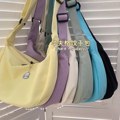Ielgy Ladies Fashion Simple Japanese All-Match Daily Trendy Candy Color One-Shoulder Messenger Bag