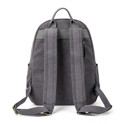 Ielgy Fashion Anti-theft Backpack Ladies Casual Canvas Backpack Large Capacity Travel Computer Bag Student School Bag