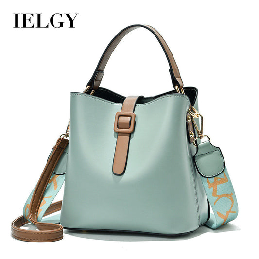 Ielgy Female Broadband Messenger Bag Korean Version Fashion Large Capacity Bucket Bag
