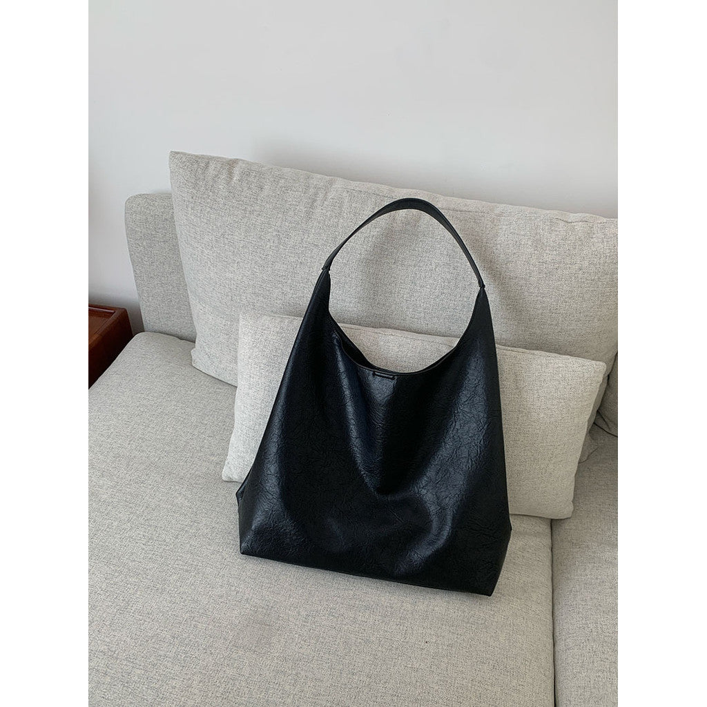 Ielgy Niche Silver Underarm Bag Trendy Korean Version Tote Bag All-Match Student Large-Capacity Shoulder Bag