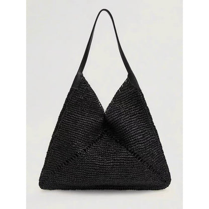 Ielgy Straw Bag Shoulder Handbag Woven Seaside Vacation Female Bag