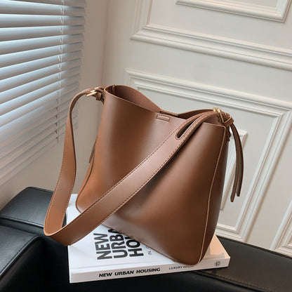 Ielgy Texture Big Bag Trendy All-Match Large-Capacity Broadband Cross-Body High-End Bucket Bag