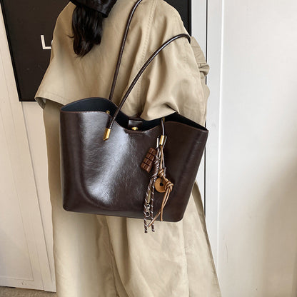 Ielgy High-End Sense Large-Capacity Ladies Shoulder Bag College Students Class Commuter To