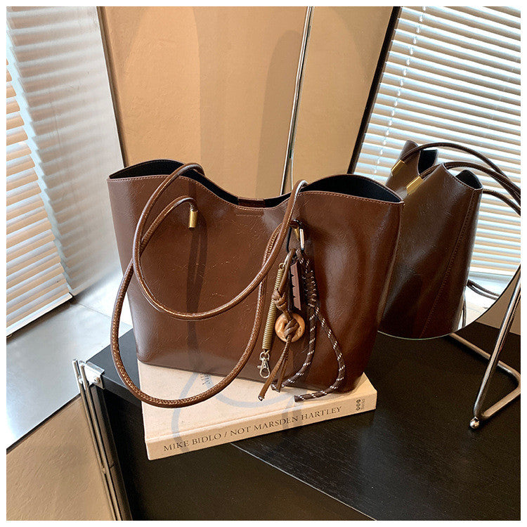 Ielgy High-End Sense Large-Capacity Ladies Shoulder Bag College Students Class Commuter To