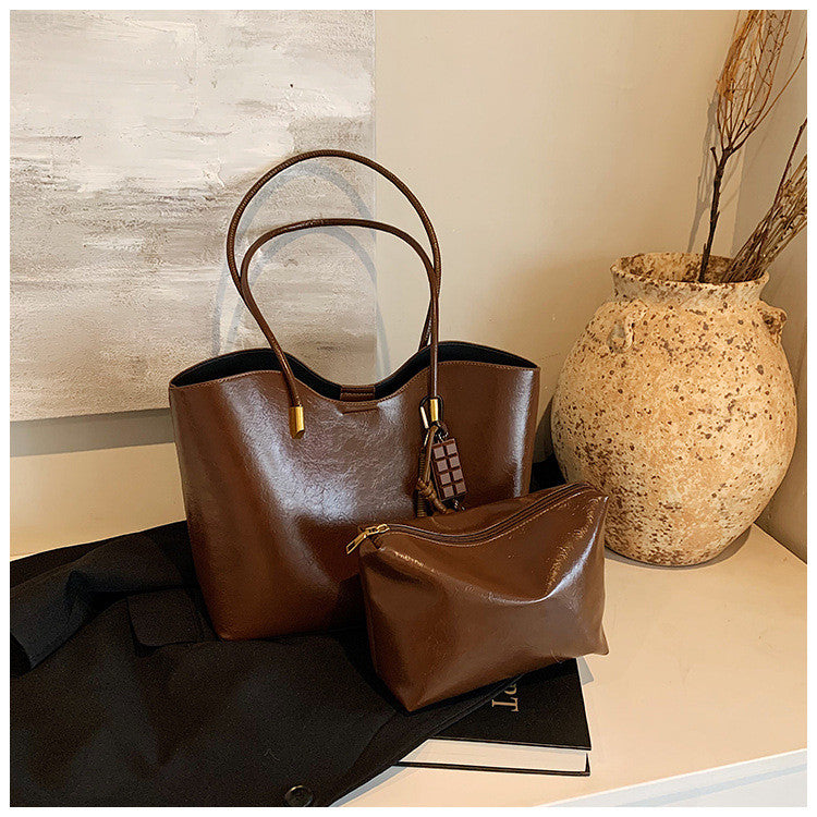 Ielgy High-End Sense Large-Capacity Ladies Shoulder Bag College Students Class Commuter To