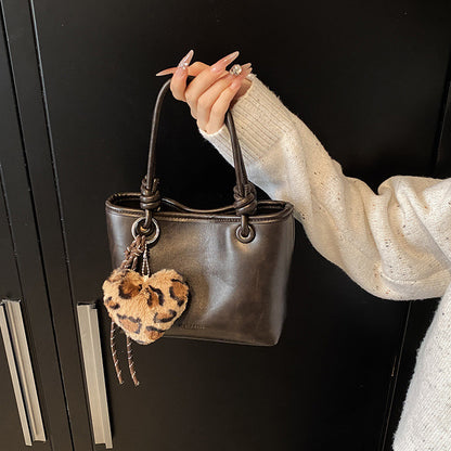 Ielgy Autumn Winter All-Match Trendy Fashion One-Shoulder Messenger Portable Bucket Bag