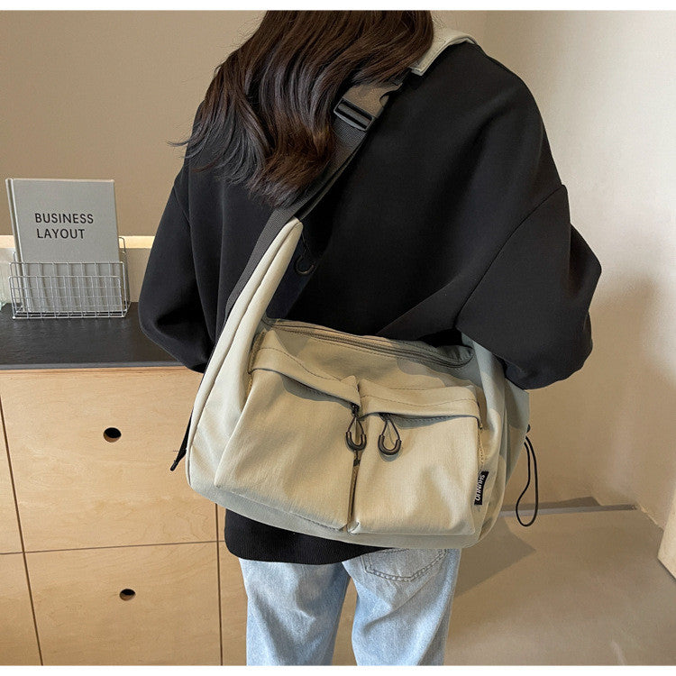 Ielgy Japanese Style Large-Capacity Commuter Messenger Bag Large-Capacity Student Casual Simple All @