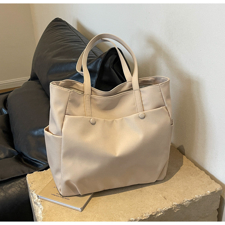 Ielgy Ladies Shoulder Bag Urban Commuter Large Capacity Tote Bag Lightweight Travel Simple Nylon Cloth Handbag