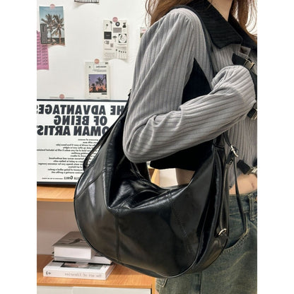 Ielgy Retro Dumpling Bag Large Capacity Fashion Commuter Tote Bag Niche High-End Messenger Bag