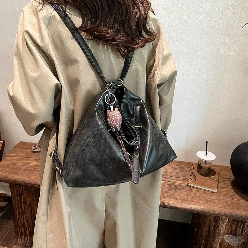 Ielgy Tote Bag Commuter Backpack Retro Fashion Large-Capacity One-Shoulder Female Bag