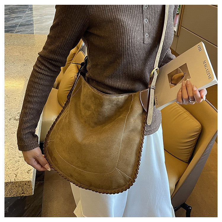 Ielgy Fashion Trendy Leopard Print Tote Bag Retro Casual One-Shoulder Large-Capacity Commuter Underarm Bag