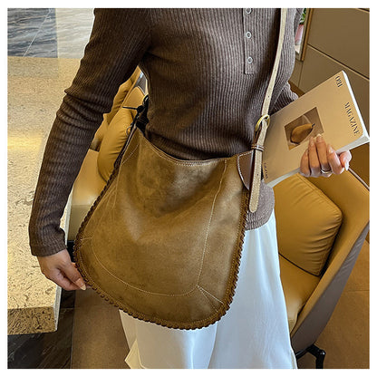 Ielgy Fashion Trendy Leopard Print Tote Bag Retro Casual One-Shoulder Large-Capacity Commuter Underarm Bag