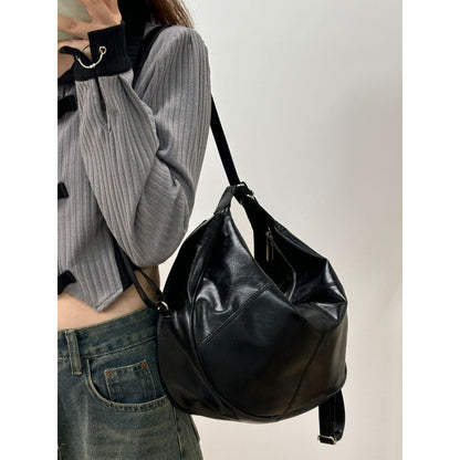 Ielgy Retro Dumpling Bag Large Capacity Fashion Commuter Tote Bag Niche High-End Messenger Bag
