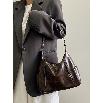 Ielgy Autumn Winter Retro Large Capacity Underarm Female Bag Commuter Shoulder Messenger Bag
