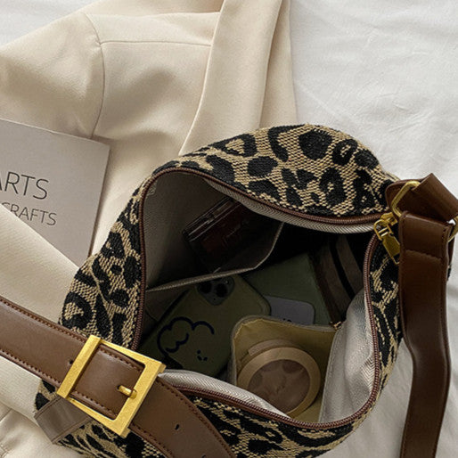 Ielgy Leopard Print Large-Capacity Bag All-Match Tote Bag Outing Shoulder Messenger