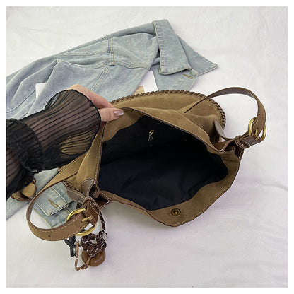 Ielgy Fashion Trendy Leopard Print Tote Bag Retro Casual One-Shoulder Large-Capacity Commuter Underarm Bag
