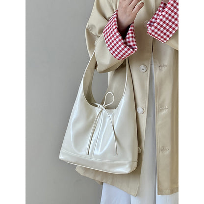 Ielgy Female Bag Korean Version Bowknot Large Capacity Tote Bag Portable Shoulder