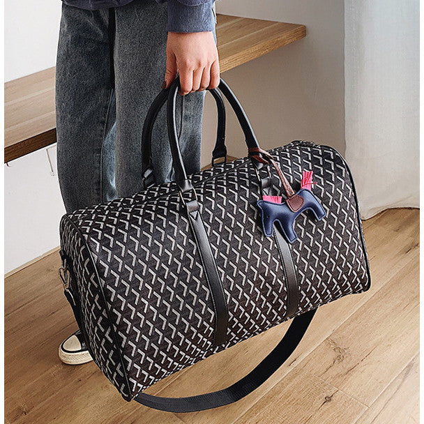 Ielgy Waterproof pu Travel Bag Portable Large-Capacity Casual Diagonal Short-Distance Business Travel Luggage Storage Bag