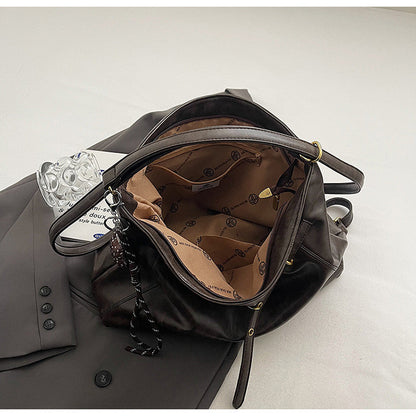 Ielgy Tote Bag Commuter Backpack Retro Fashion Large-Capacity One-Shoulder Female Bag