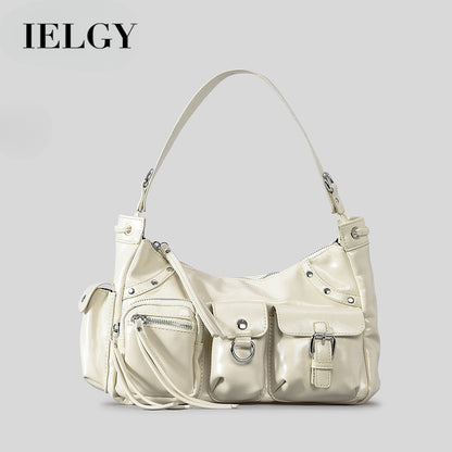 Ielgy Large-Capacity Multi-Pocket Motorcycle Bag One-Shoulder Messenger Hot Girl