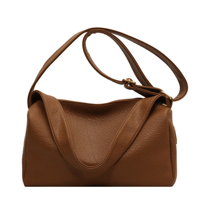 Ielgy Retro Lychee Pattern Soft Leather Pillow Bag Simple Niche One-Shoulder Diagonal Casual Bag