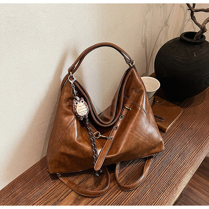 Ielgy Tote Bag Commuter Backpack Retro Fashion Large-Capacity One-Shoulder Female Bag