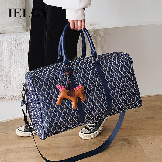 Ielgy Waterproof pu Travel Bag Portable Large-Capacity Casual Diagonal Short-Distance Business Travel Luggage Storage Bag