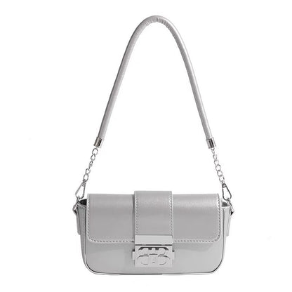 Ielgy Niche Trendy Metallic Silver Underarm Female Bag