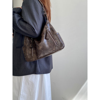 Ielgy Autumn Winter Retro Large Capacity Underarm Female Bag Commuter Shoulder Messenger Bag