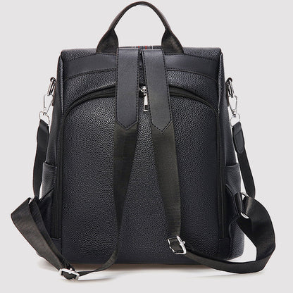 Ielgy Anti-theft Backpack Soft Leather Backpack Lightweight Commuter School Bag Large Capacity Travel Bag