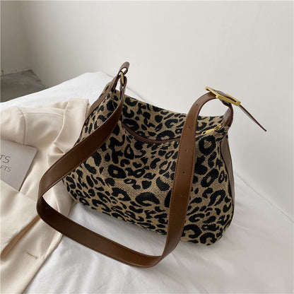 Ielgy Leopard Print Large-Capacity Bag All-Match Tote Bag Outing Shoulder Messenger