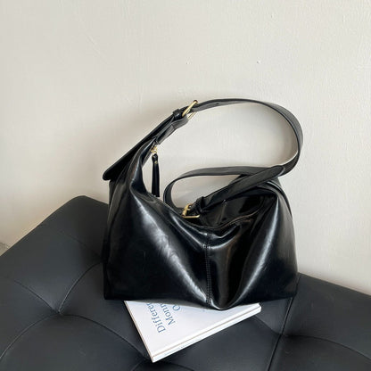 Ielgy Retro Soft Surface Large-Capacity Autumn Winter All-Match Messenger Bag Fashion One-Shoulder Commuter Bag