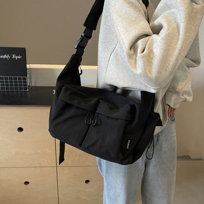 Ielgy Japanese Style Large-Capacity Commuter Messenger Bag Large-Capacity Student Casual Simple All @