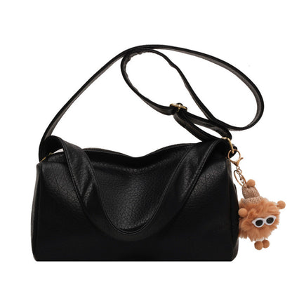 Ielgy Retro Lychee Pattern Soft Leather Pillow Bag Simple Niche One-Shoulder Diagonal Casual Bag