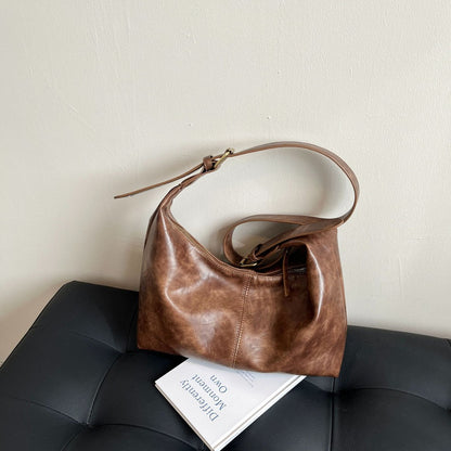 Ielgy Retro Soft Surface Large-Capacity Autumn Winter All-Match Messenger Bag Fashion One-Shoulder Commuter Bag