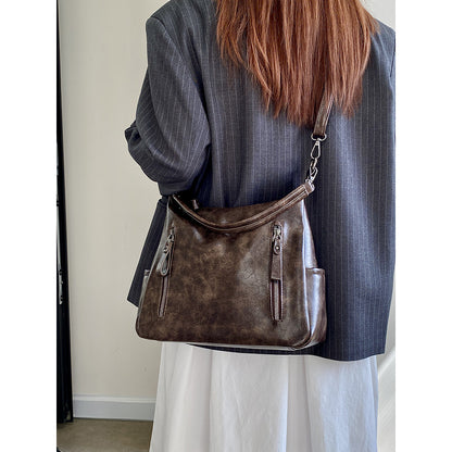 Ielgy Autumn Winter Retro Large Capacity Underarm Female Bag Commuter Shoulder Messenger Bag