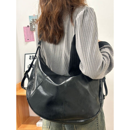 Ielgy Retro Dumpling Bag Large Capacity Fashion Commuter Tote Bag Niche High-End Messenger Bag
