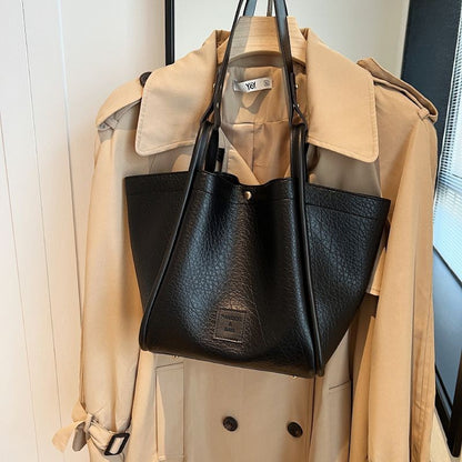 Ielgy Large Capacity Underarm Bag Autumn Winter Trendy Retro Tote Bag