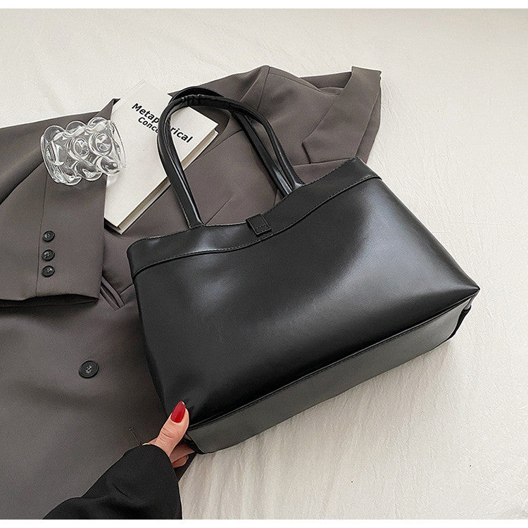 Ielgy High-End Feeling Large-Capacity Commuter Bag Fashion Portable Tote Bag All-Match Retro Shoulder