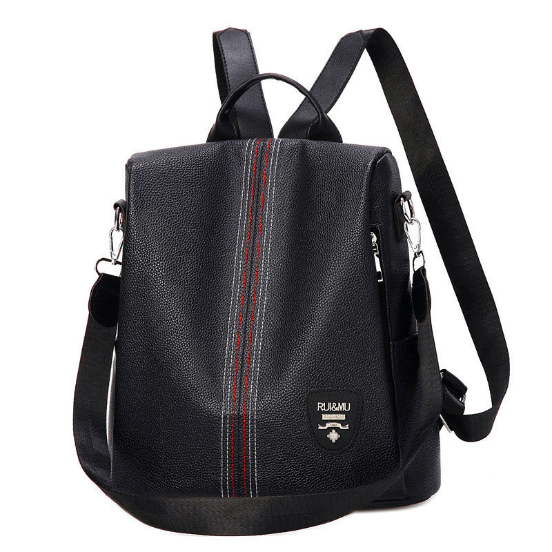 Ielgy Anti-theft Backpack Soft Leather Backpack Lightweight Commuter School Bag Large Capacity Travel Bag