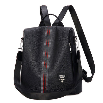 Ielgy Anti-theft Backpack Soft Leather Backpack Lightweight Commuter School Bag Large Capacity Travel Bag